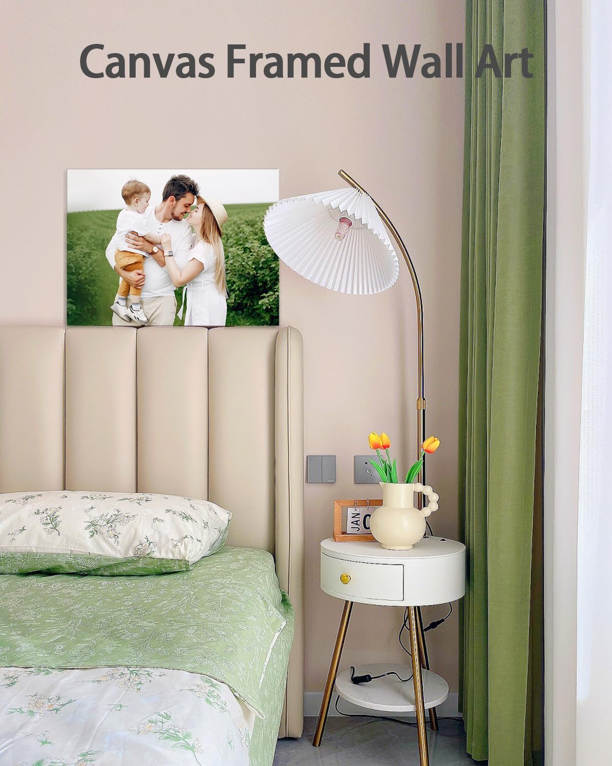 AbcCustomize Canvas Prints with Your Photos, Personalized Photo To Canvas Print for Bedroom, Living Room, Farmhouse Office Decor,Custom Canvas Wall Art for Gifts & Keepsakes, Ready to Hang