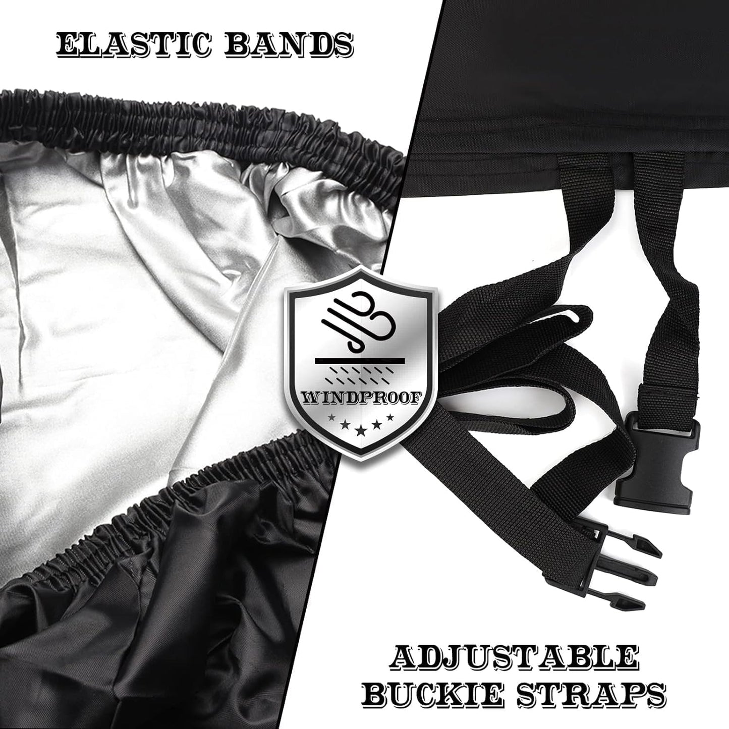 NEVERLAND UTV Covers Heavy Duty - Side by Side Cover Waterproof 300D Outdoor Storage Waterproof Black Compatible with Polaris Ranger Can am Yamada Protection 157.48"x 66.92"x 76.77"(400x170x195cm)