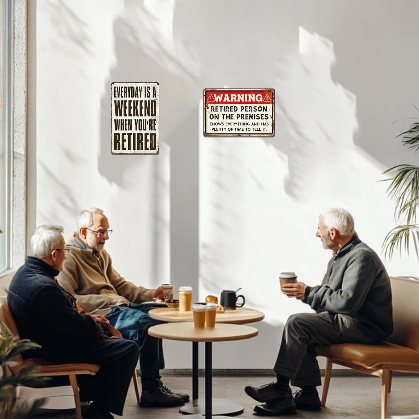 Retirement Signs - Funny Retirement Gifts for Men Vintage Warning Retired Person On Premises Metal Tin Sign for Happy Retirement Party Door Decor Retired Yard Gifts for Women 8x12 Inch