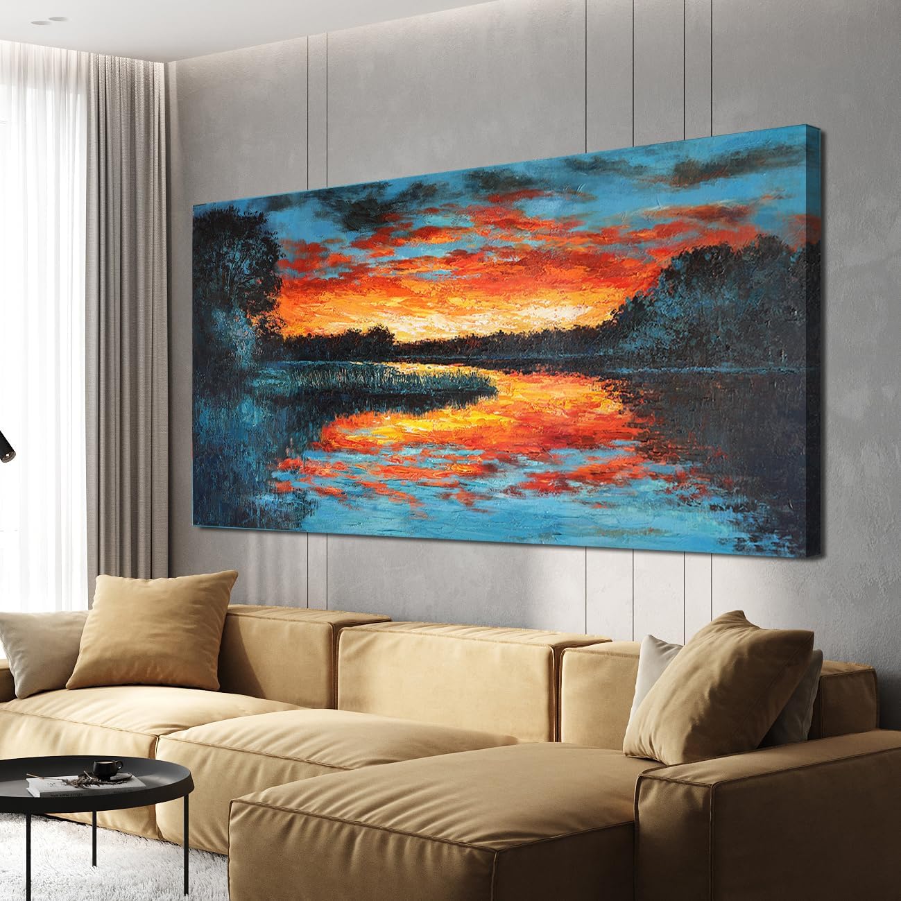 Canvas Wall Art for Living Room Artwork for Walls Nature Landscape Wall Art Decor Canvas Modern Art Wall Decor Sunset Forest Wall Art Decor Prints Art Work for Home Office Kitchen Wall Decor 20" X 40"