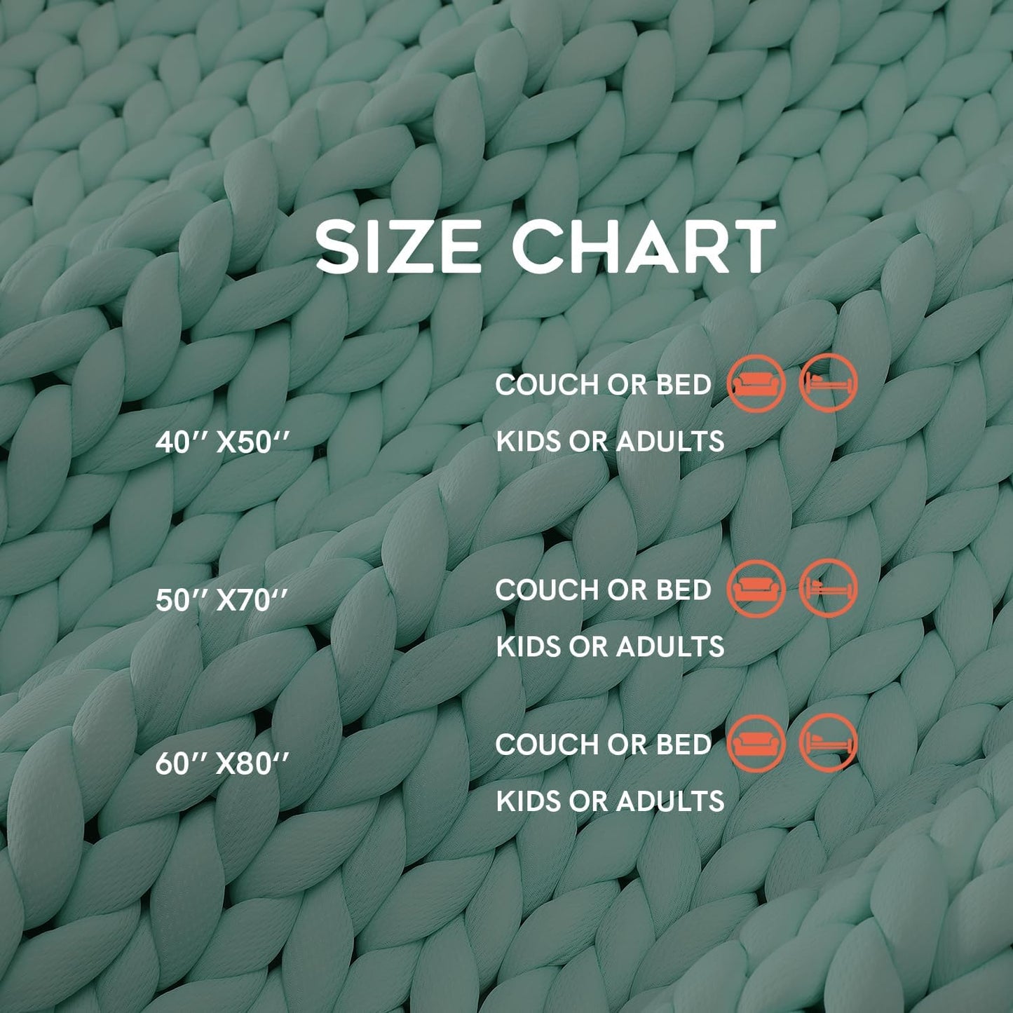 YnM Cooling Chunky Throw Blanket, Medium-Weight, Hand Knitted, Skin Friendly, Ventilated and Breathable, Machine Washable, Home Décor Piece for Couch, Sofa and Bed (Menthe Green, 60x80 Inch)