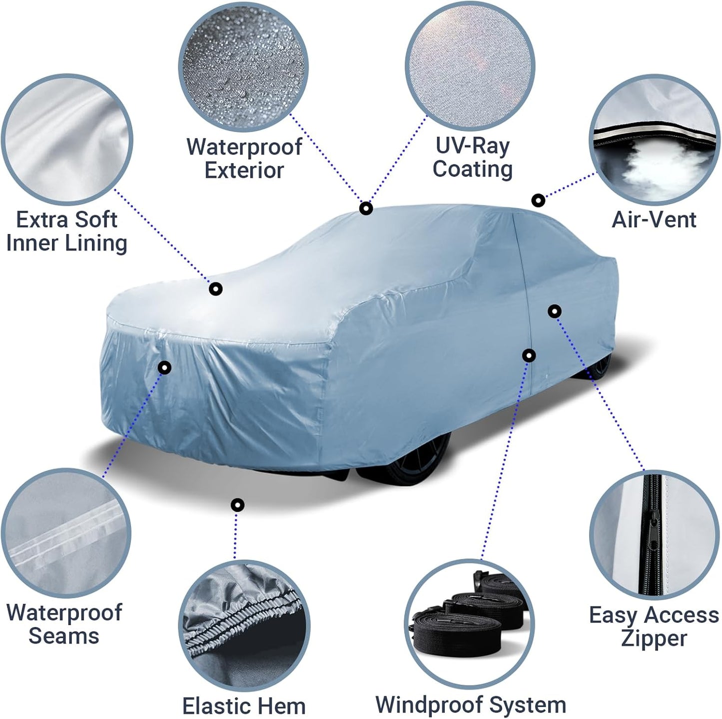 iCarCover Custom Car Cover for Chevy Monte Carlo, Waterproof All Weather Rain Snow UV Sun Protector Full Exterior Indoor Outdoor Car Cover (Year Fits 1978-1988)