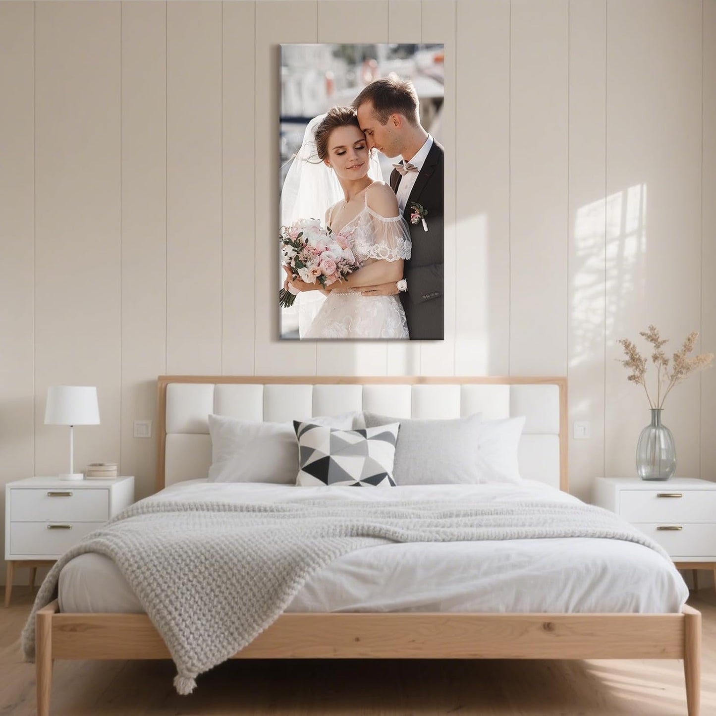 Personalized Custom Canvas Prints with Your Photos & Text, Customized Picture Print, Transform Own Images Into Framed Wall Art Digitally Printed Photo to Canvas, Keepsakes Gifts for Family 20x36’’
