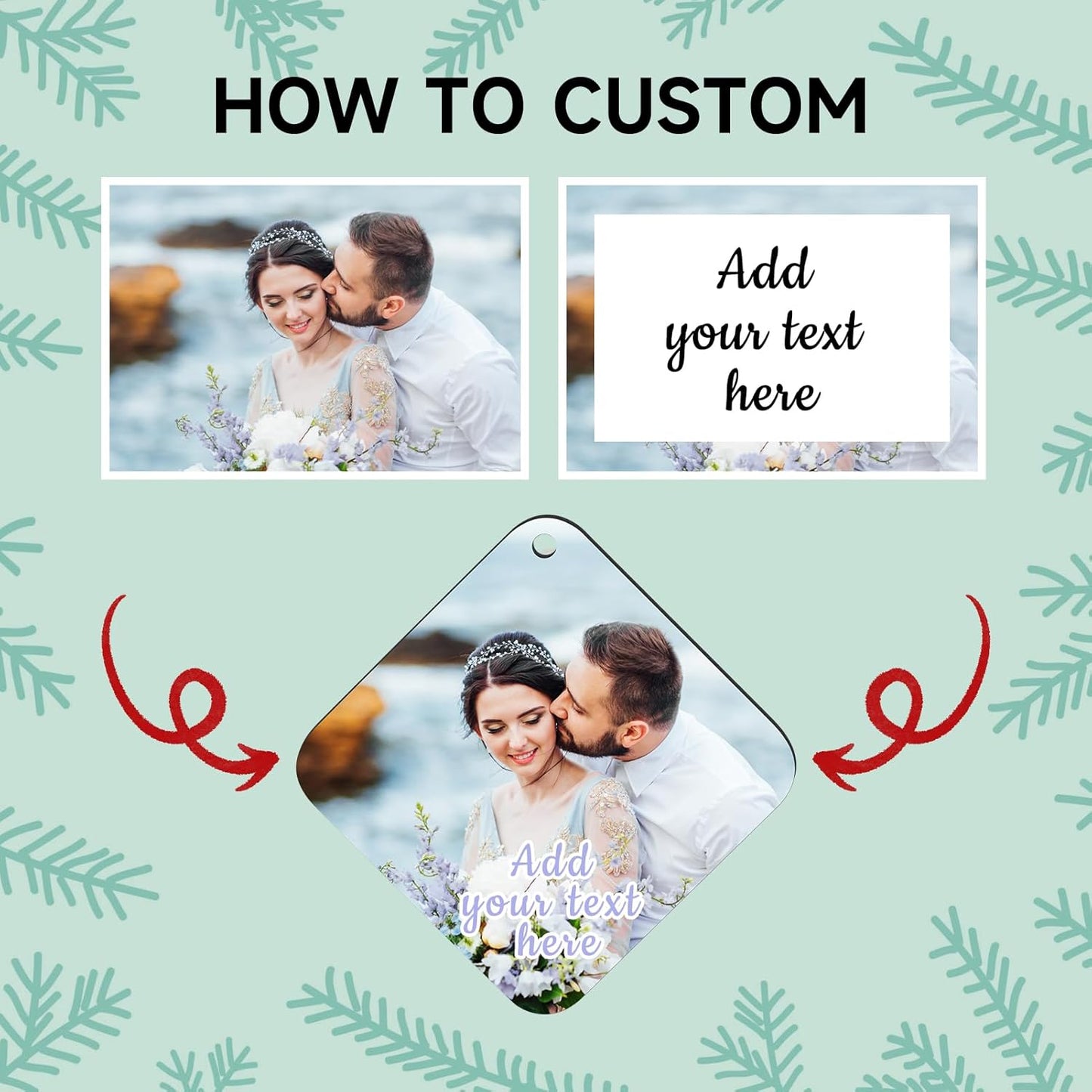 Personalized Christmas Ornaments 2025, Wood Custom Photo Text Hanging Ornament Customized Christmas Tree Decorations Gift for Family, Kids, Friends, Couples, Wedding