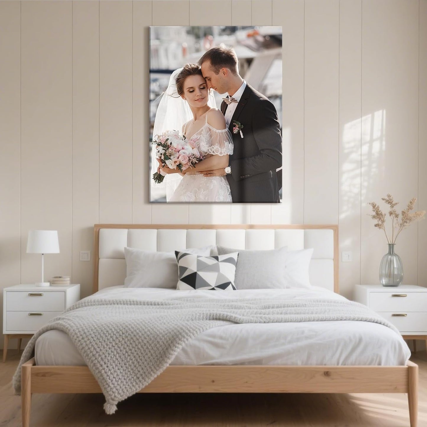 Personalized Custom Canvas Prints with Your Photos & Text, Customized Picture Print, Transform Own Images Into Framed Wall Art Digitally Printed Photo to Canvas, Keepsakes Gifts for Family 12x16’’
