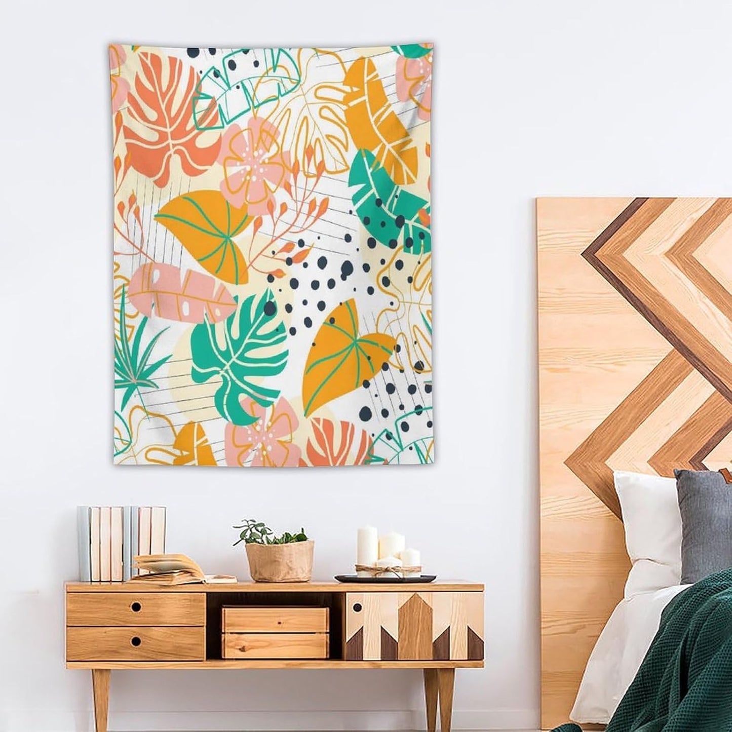 ICMOLYYENLO Tropical Palm Leaves Wall Tapestry, Wall Art for Room Decoration Beautiful Wall Hanging for Bedroom Living Room Dormitory Apartment 30x40 Inch