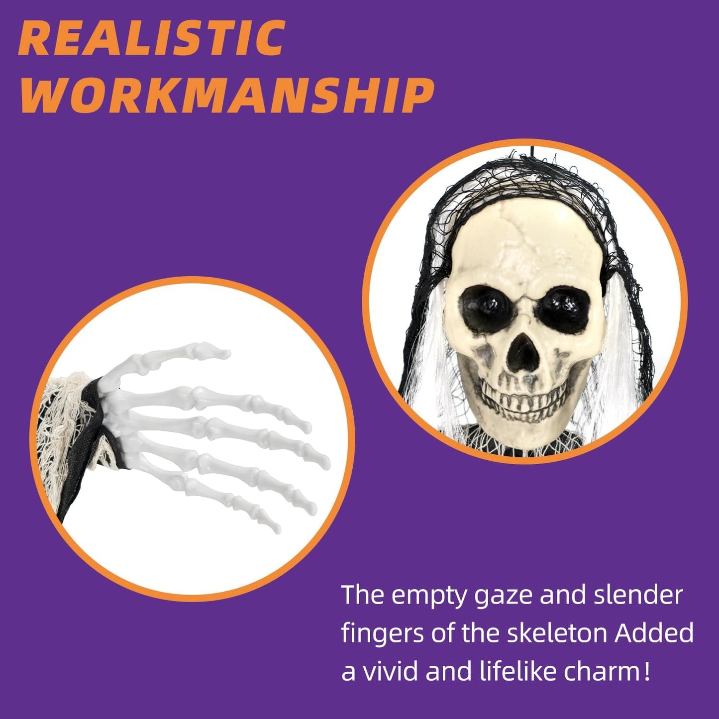 Halloween Decorations Outdoor and Indoor,3PCS Scary Hanging Ghosts,Halloween Grim Reaper Skeleton,Scary Party Decorations for Yard,Haunted House Decor