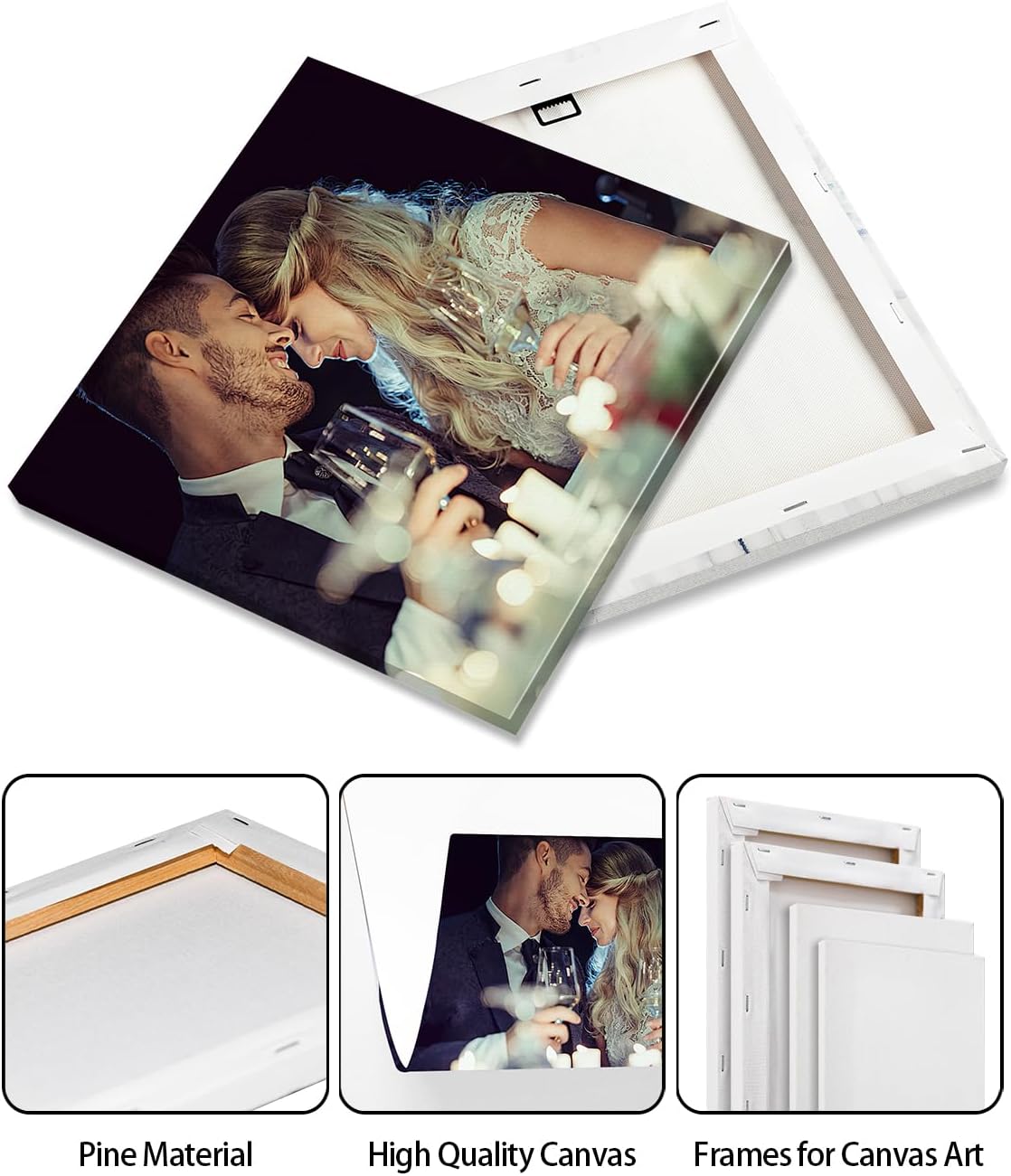 AbcCustomize Canvas Prints with Your Photos，Custom Canvas Wall Art for Bedroom, Living Room, Farmhouse Decor，Personalized Gifts Canvas Prints for Family，Friend，Lover，Pet