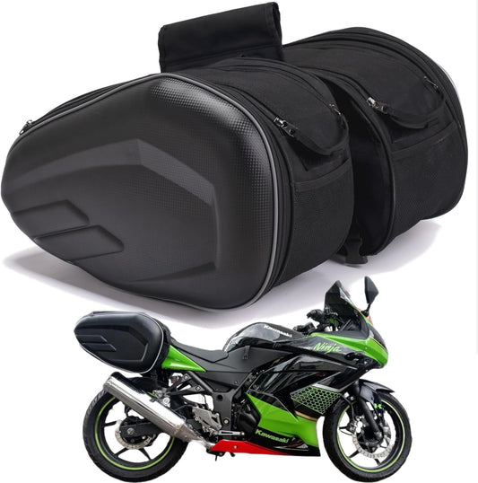 Motorcycle Saddlebags, 36L-58L Expandable Capacity, Motorcycle Panniers Universal, Waterproof, Detachable, Collapsible for Sport Dirt Bike Side Bags and Luggage