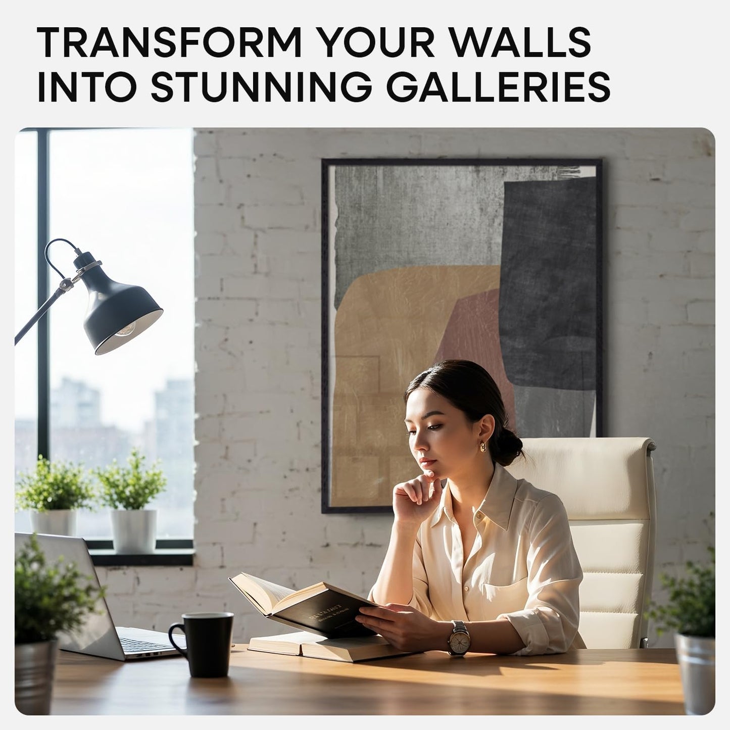 Homeforia 22x28 Poster Frame Black, High End Oak Wooden Picture Frame 22x28 with Mat 18x24, Tempered Glass, Wall Hook Included, Set of 1