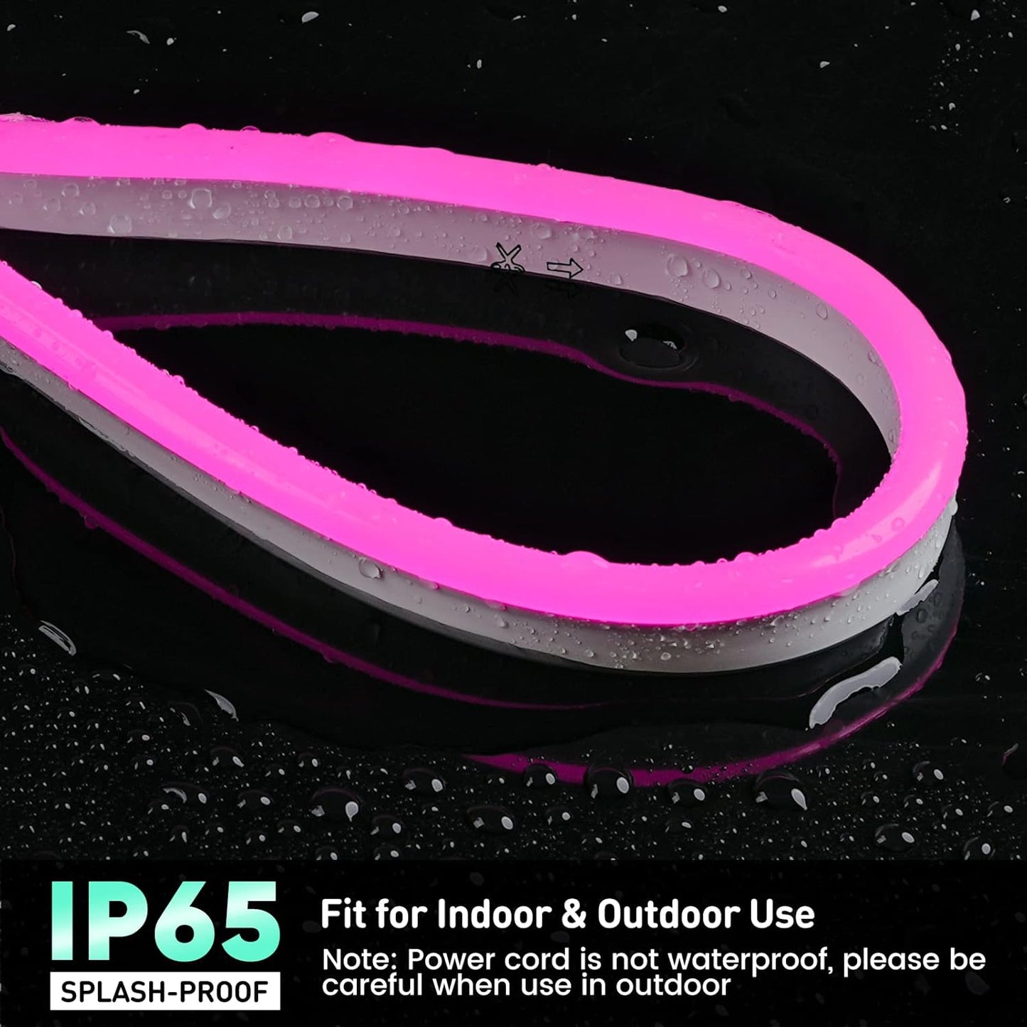 GZBtech Flexible LED Neon Rope Lights 33FT,AC 110-120V Waterproof Strip Light, 120 LEDs/M Cuttable Connectable Neon Lighting for Indoor Outdoor Home Decor/Commercial Building Use-Pink 10M