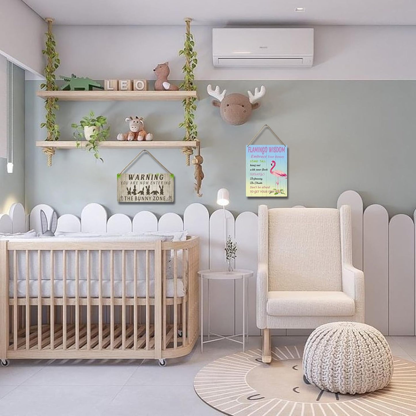 Easter Rabbit Sign Funny Bunny Wall Art Decor Rustic Bunny Wood Signs for Home Decorations Rabbit Lover Gifts for Women The Bunny Zone Sign 12x6 Inch