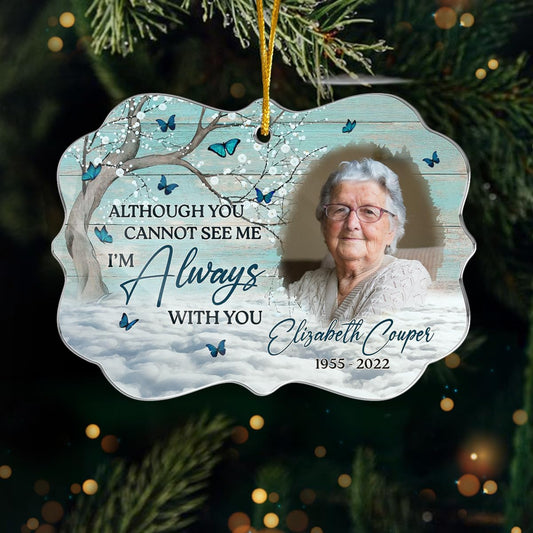 Pawfect House Custom Photo Wood Ornament, Personalized Christmas Memorial Sympathy Gifts for Loss of Grandma, Grandpa, My Dear, I'm Always with You, Christmas Memorial Gifts for Loss of Loved One
