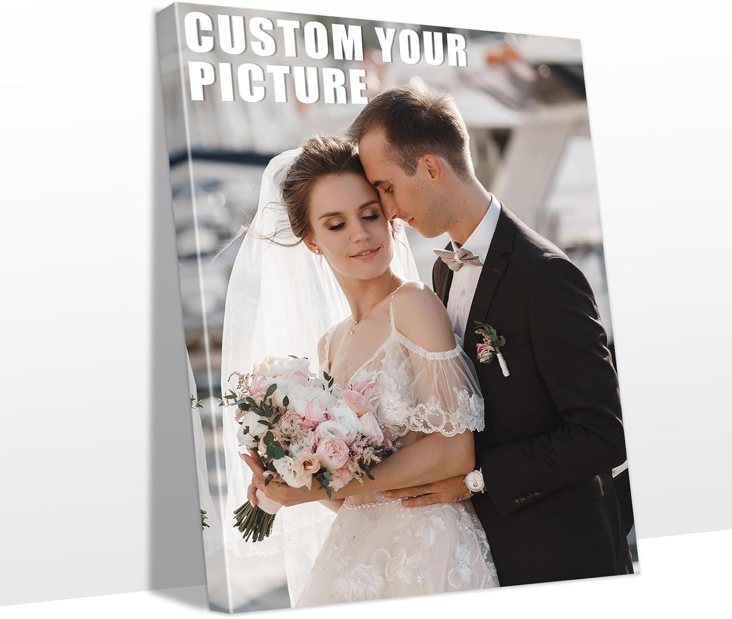 Personalized Custom Canvas Prints with Your Photos & Text, Customized Picture Print, Transform Own Images Into Framed Wall Art Digitally Printed Photo to Canvas, Keepsakes Gifts for Family 24x32’’