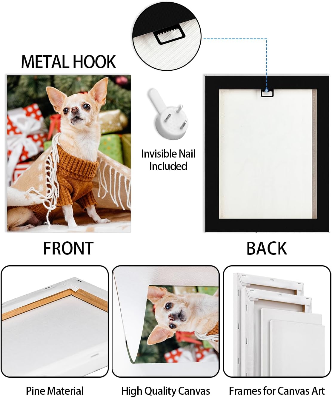 AbcCustomize Custom Canvas Wall Art with Your Photos, Perfect for Living Room, Bedroom, Farmhouse Decor, Personalized Gifts