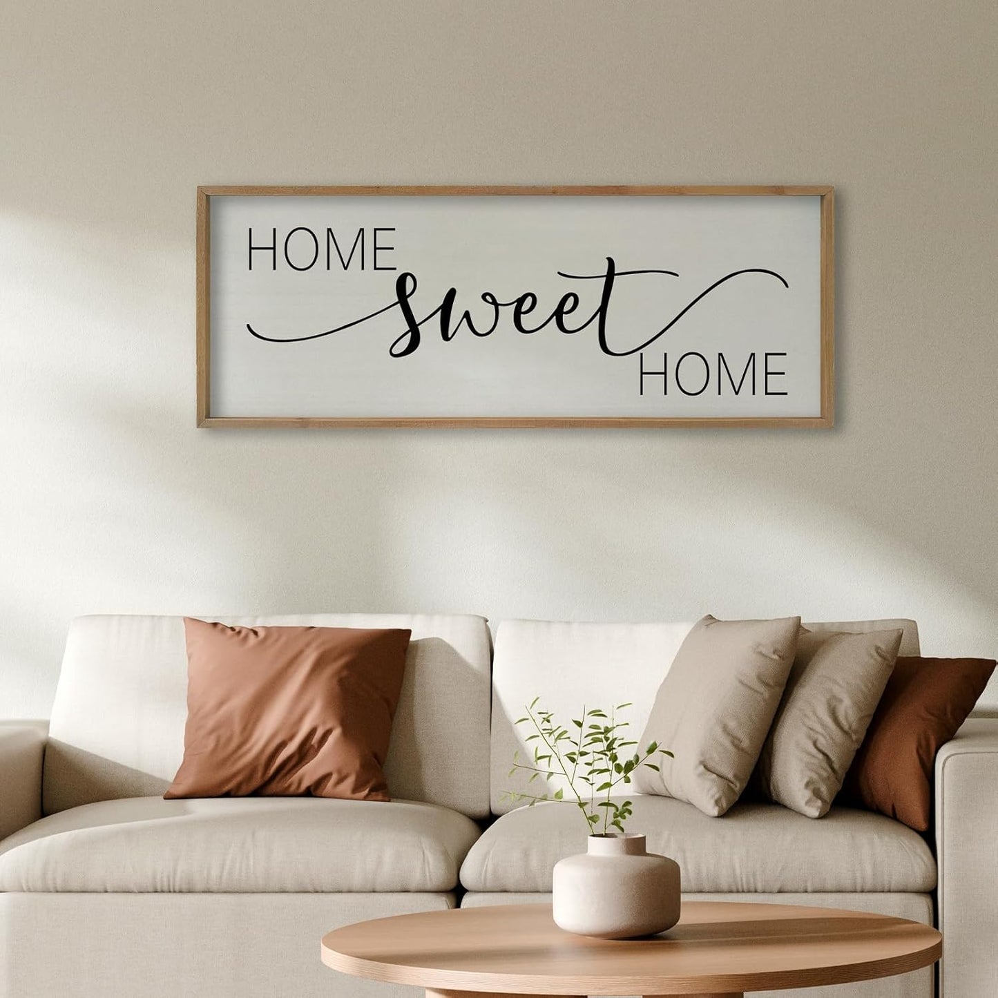 SRSZHIYUE Home Sweet Home Sign 40"x15" for Farmhouse Rustic Large Family Living Room Over Couch Modern Horizontal Wall Decor, Wood Framed Plaques Art Decorative (Wood)