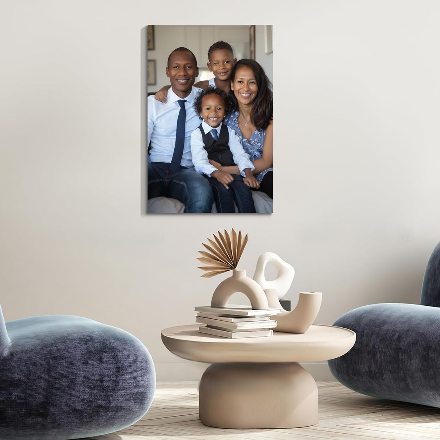 Wewejia Custom Canvas Prints with Your Photos for Family, 16x24inch Personalized Canvas Picture Wall Prints Best Custom Wall Decor for Living Room Bedroom Dining Room Office Easy to hang