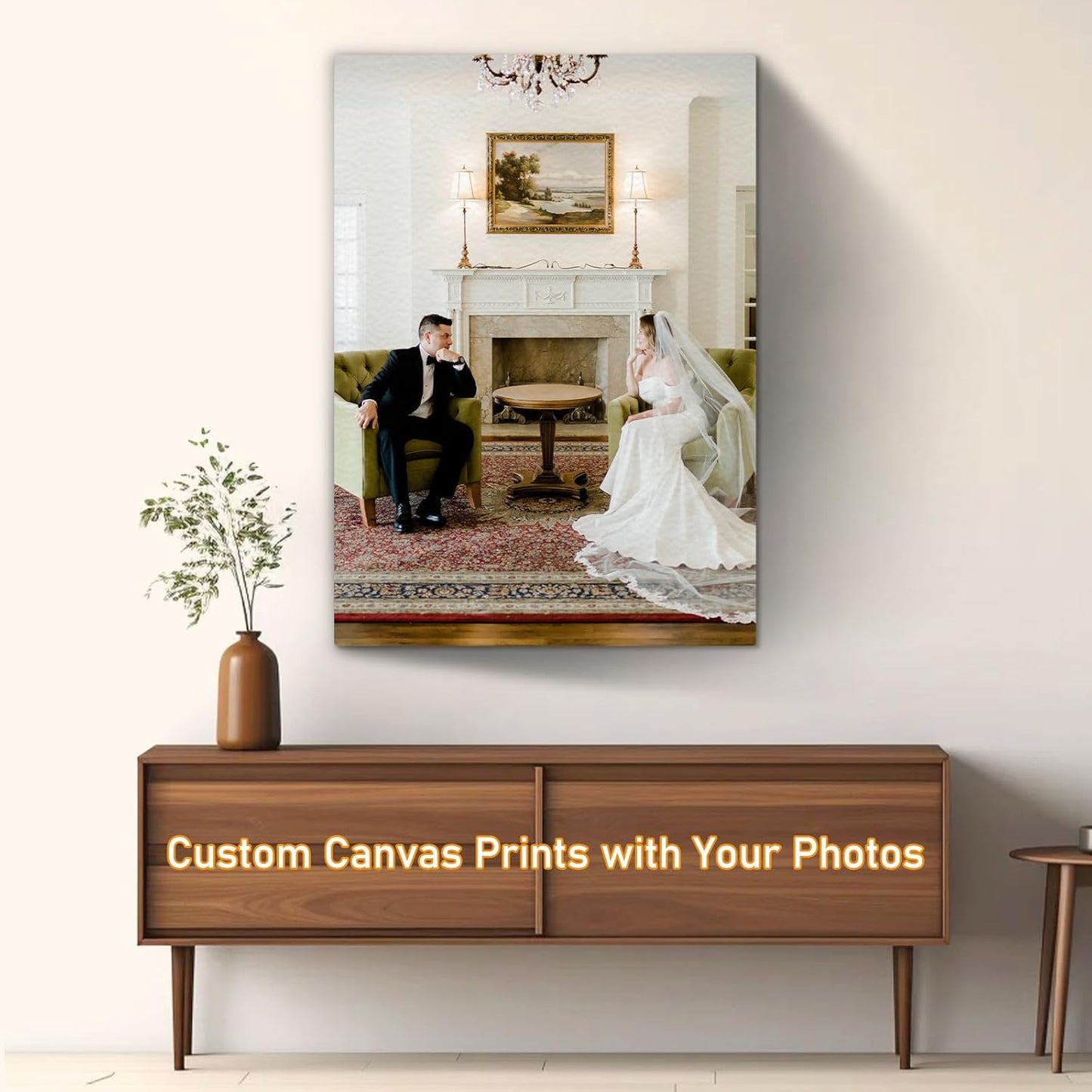 xzartdiy Custom Canvas Prints with Your Photos - Personalized Picture Print Customized Gifts for Family Home Office Wall Art Decor, Wrapped Canvas 20x28inch