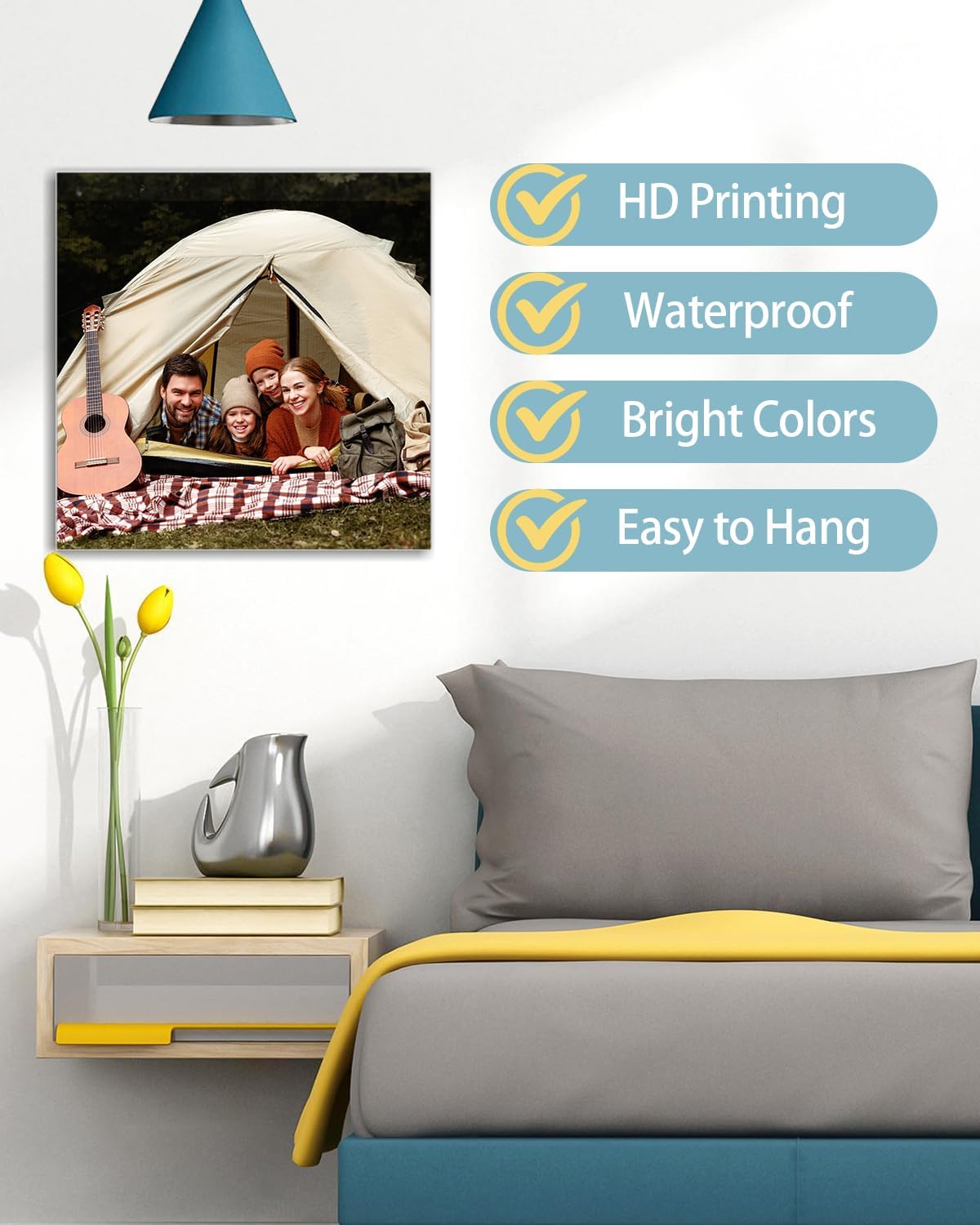 AbcCustomize Canvas Prints with Your Photos，Custom Canvas Wall Art for Bedroom, Living Room, Farmhouse Decor，Personalized Gifts Canvas Prints for Family，Friend，Lover，Pet