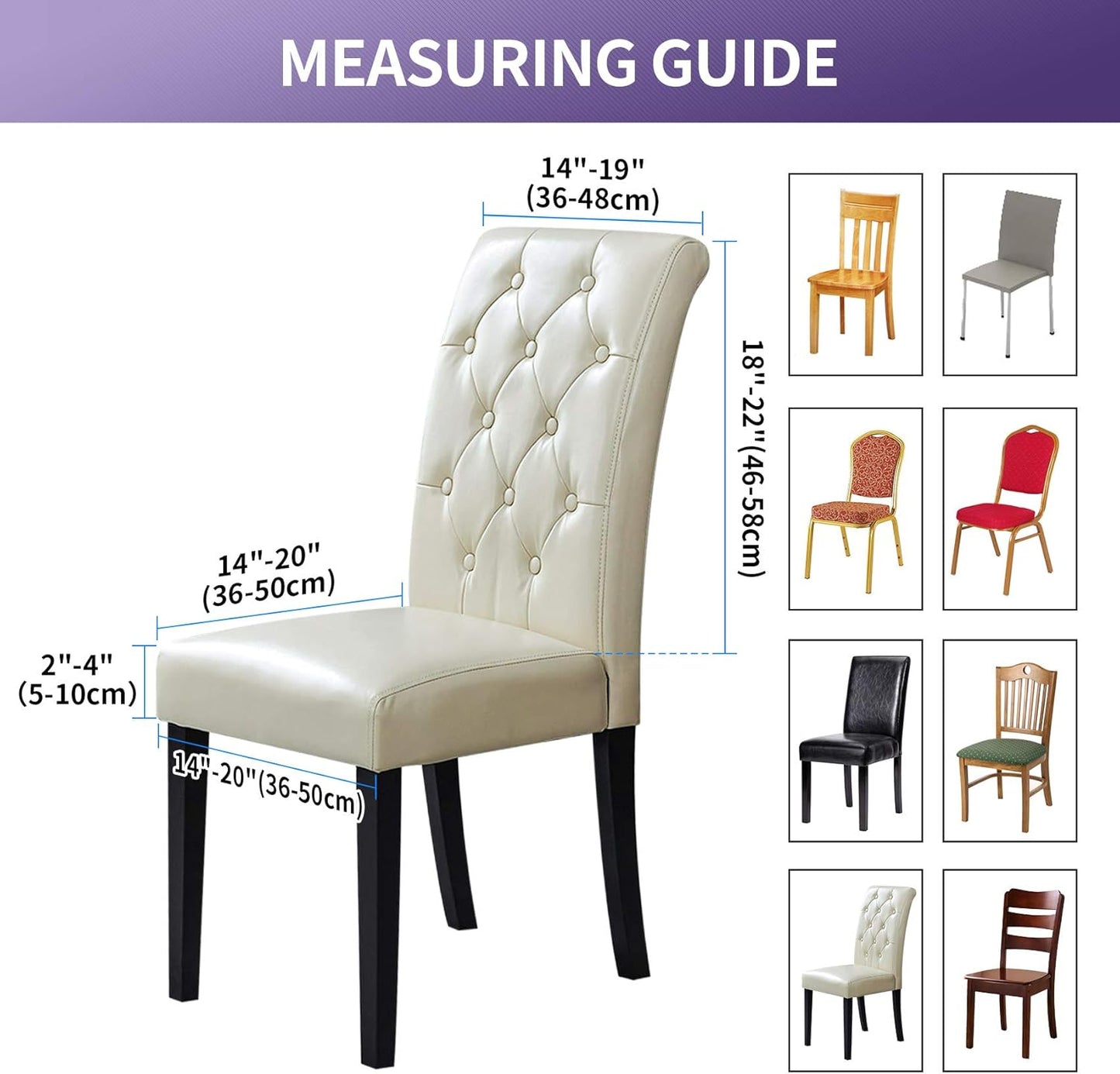 Joccun Chair Covers for Dining Room Set of 6,Dining Chair Slipcovers Stretch Dining Room Chair Covers Seat Protector,Washable Parsons Chair Cover for Home,Hotel(Chocolate,6 Pack)