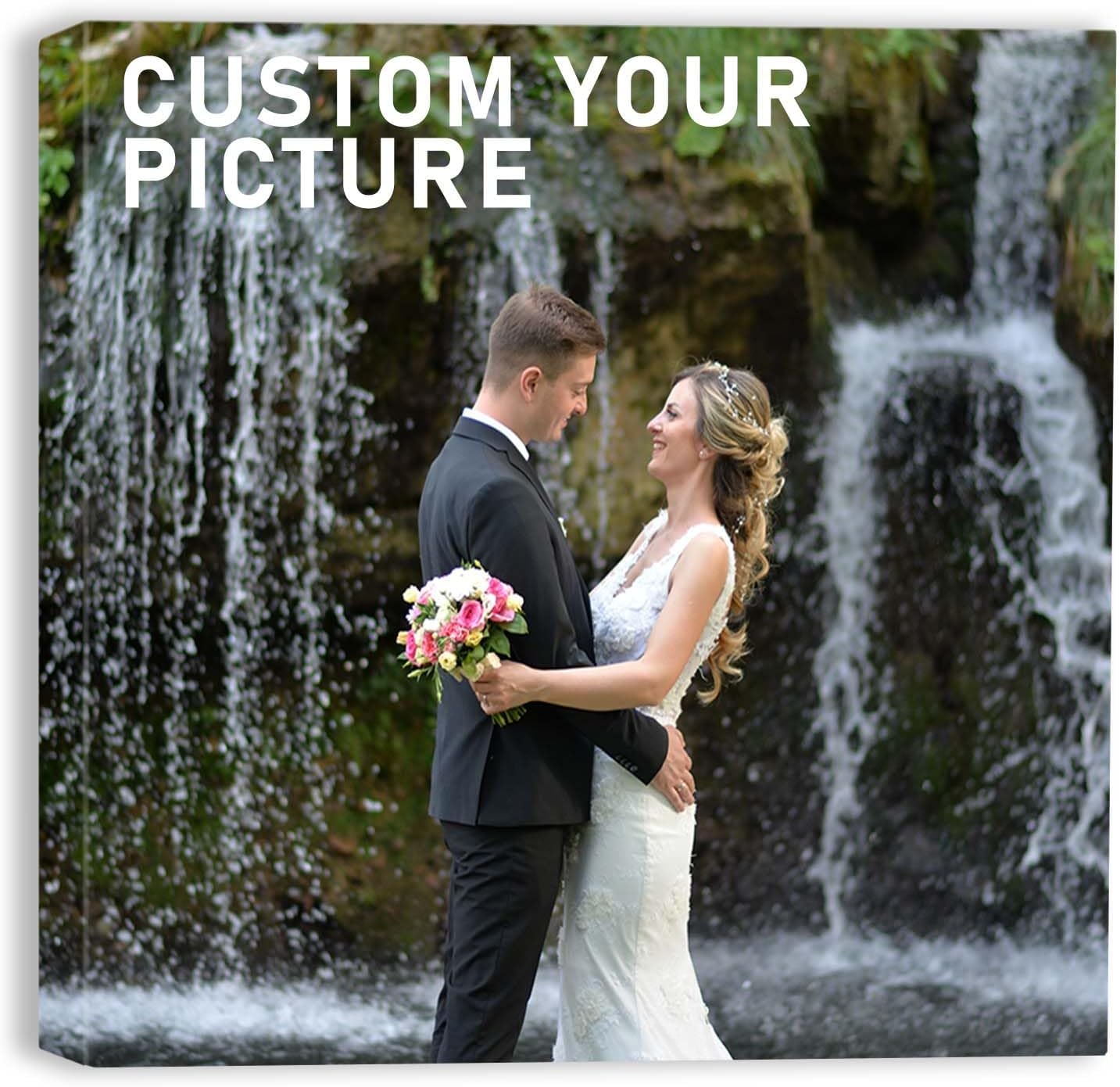 xzartdiy Custom Canvas Prints with Your Photos - Personalized Picture Print Customized Gifts for Family Home Office Wall Art Decor, Wrapped Canvas 32x32inch