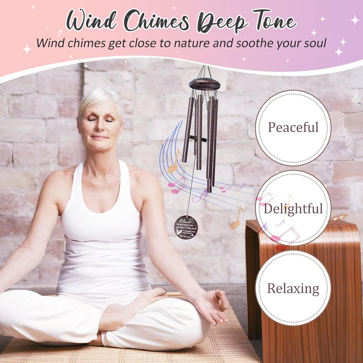 Gifts for Nana, 25''Wind Chimes, Birthday Gift for Nana from Grandkids, Mothers Day, Thanksgiving, Christmas Day Gifts Ideas for Love Reminder