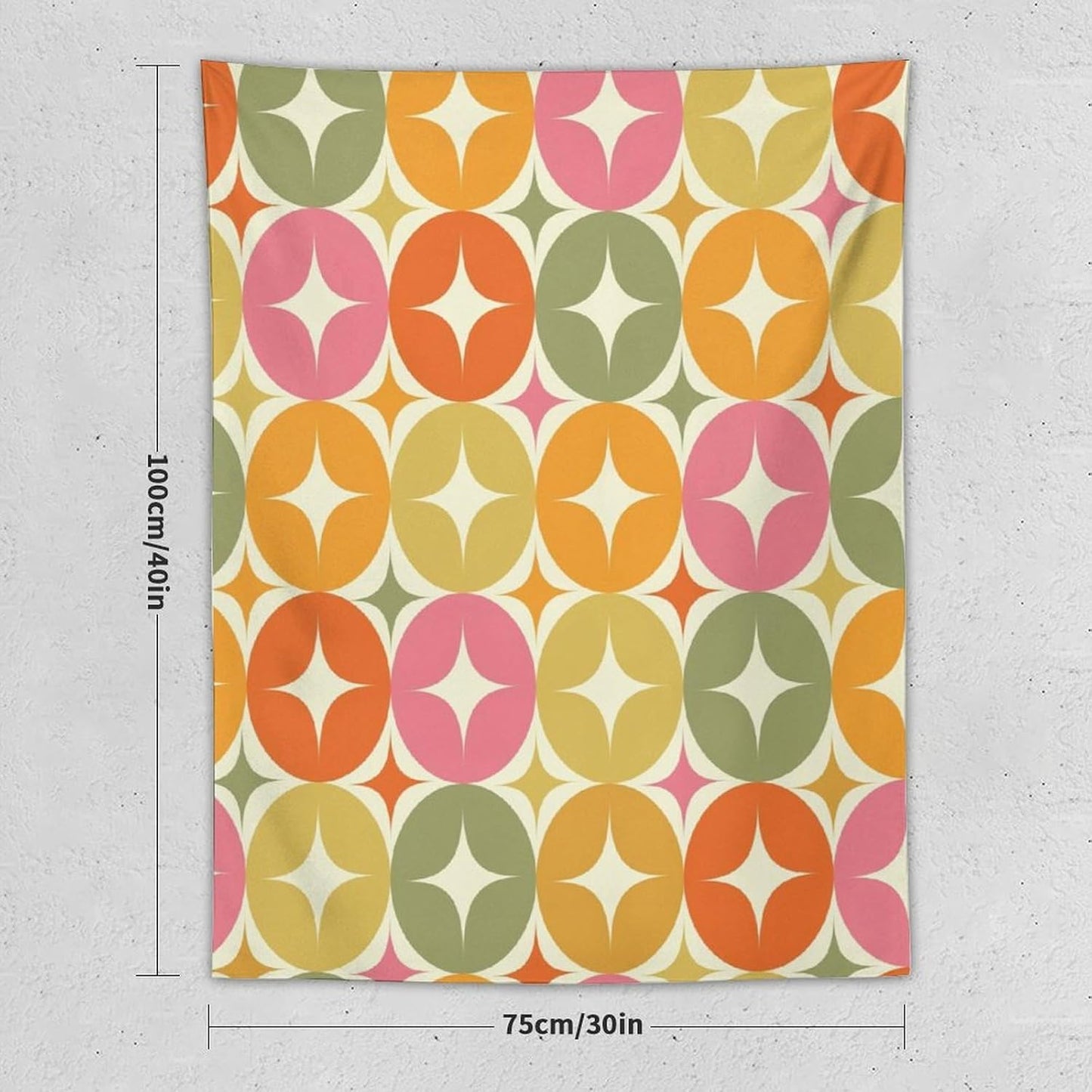 ICMOLYYENLO Abstract Cat Tapestry, Medieval Abstract Atomic Star Cat Vintage Home Wall Hanging Art Tapestry for Bedroom Living Room Dormitory 60x60 Inch