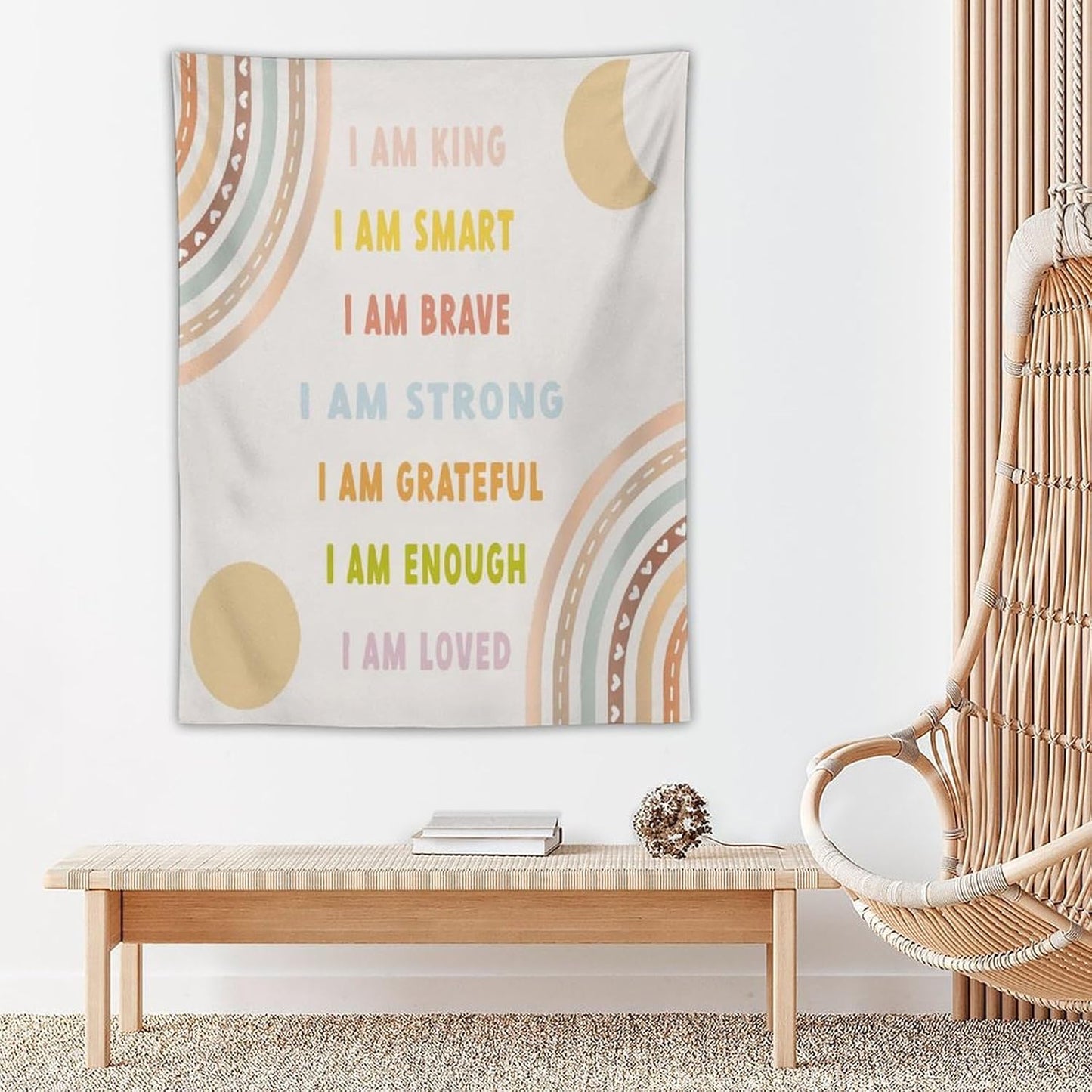 ICMOLYYENLO Boho Plant Aesthetic Tapestry, Abstract Medieval Arch Sun Home Aesthetic Wall Hanging For Bedroom Living Room Dormitory Tapestry 30x40 Inches