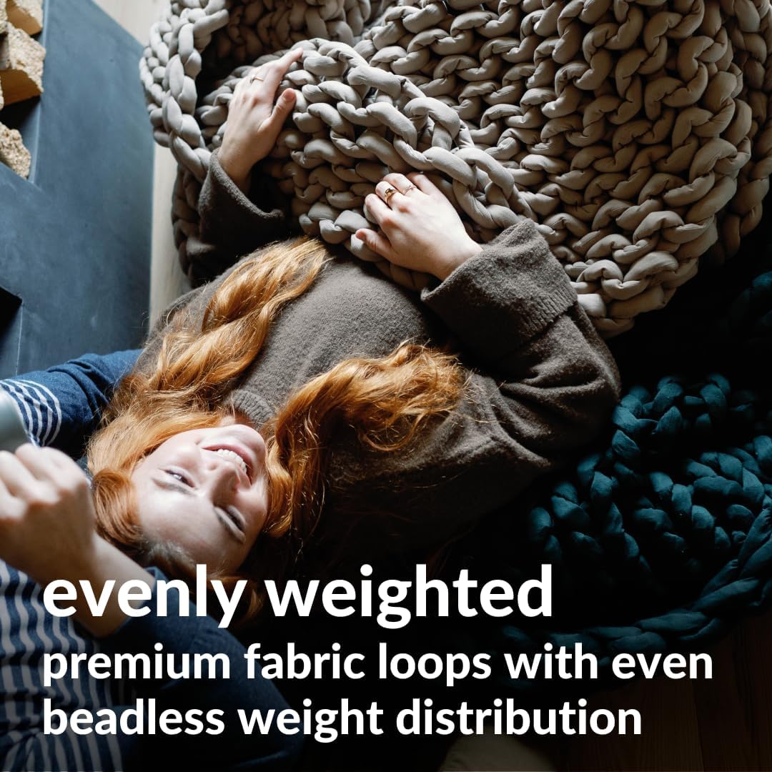 Nuzzie Chunky Knit Weighted Blanket - Breathable, Cooling, Hand Made Knit Throw Blanket for Sleep - Machine Washable, Stylish Decor Design (Taupe, Queen | 22lbs | 60"x80")