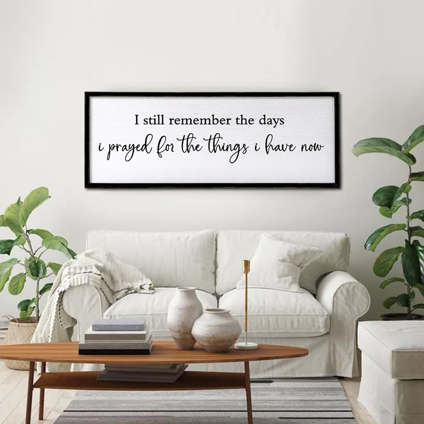 I Still Remember The Days I Prayed Wall Decor Art 24"X10" for Home Living Room Family Wall Wooden Framed Sign (Black)