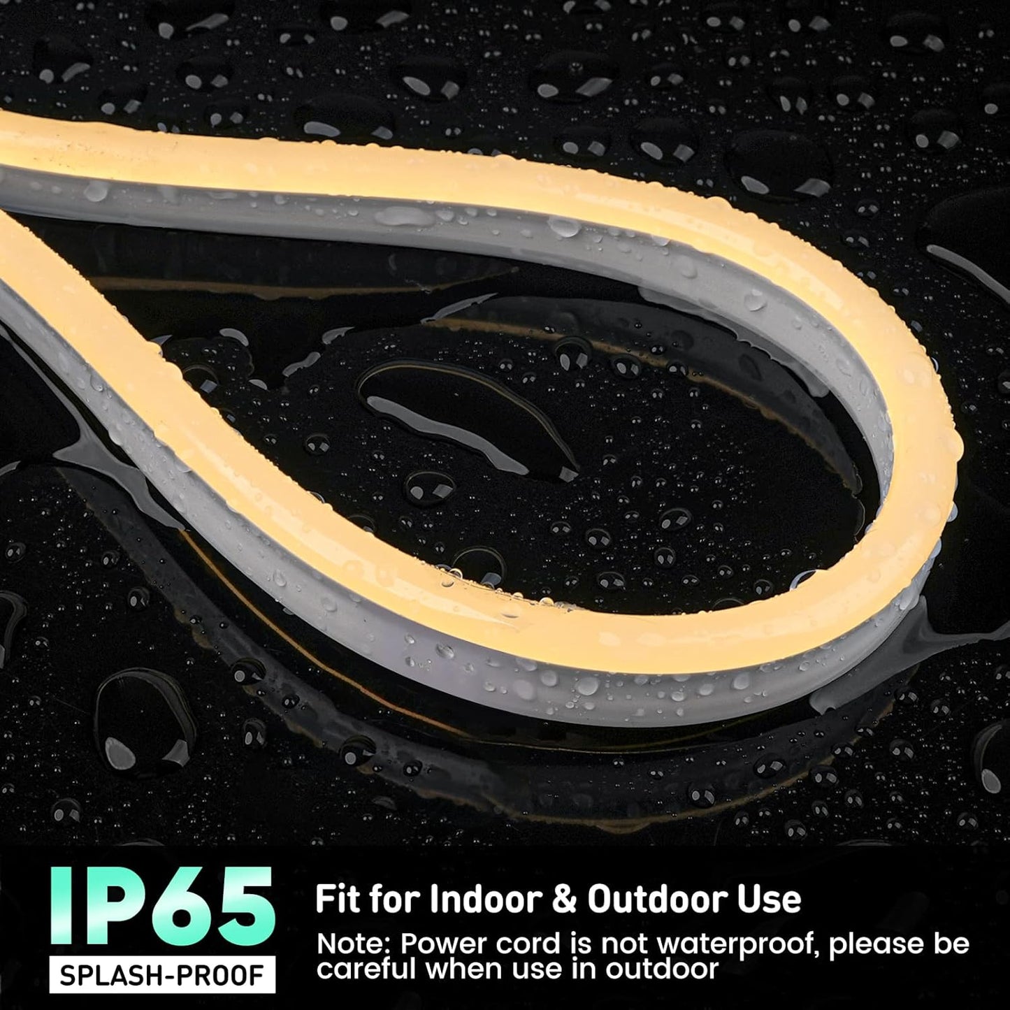 GZBtech Flexible LED Neon Rope Lights 16.4FT,AC 110-120V Waterproof Strip Light, 120LEDs/M Cuttable Connectable Neon Lighting for Indoor Outdoor Home Decor/Commercial Building Use-Warm White 5M