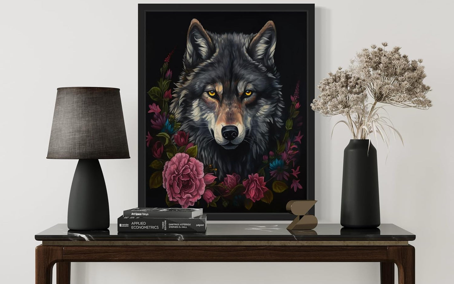 Vintage Wolf Poster Art Print, Halloween Scary Wall Art Academia Spooky Painting Decoration for Horror Prints, Gothic Posters Bedroom Decor 89 (Vintage Wolf, 11 x 14 inches, Black Frame)