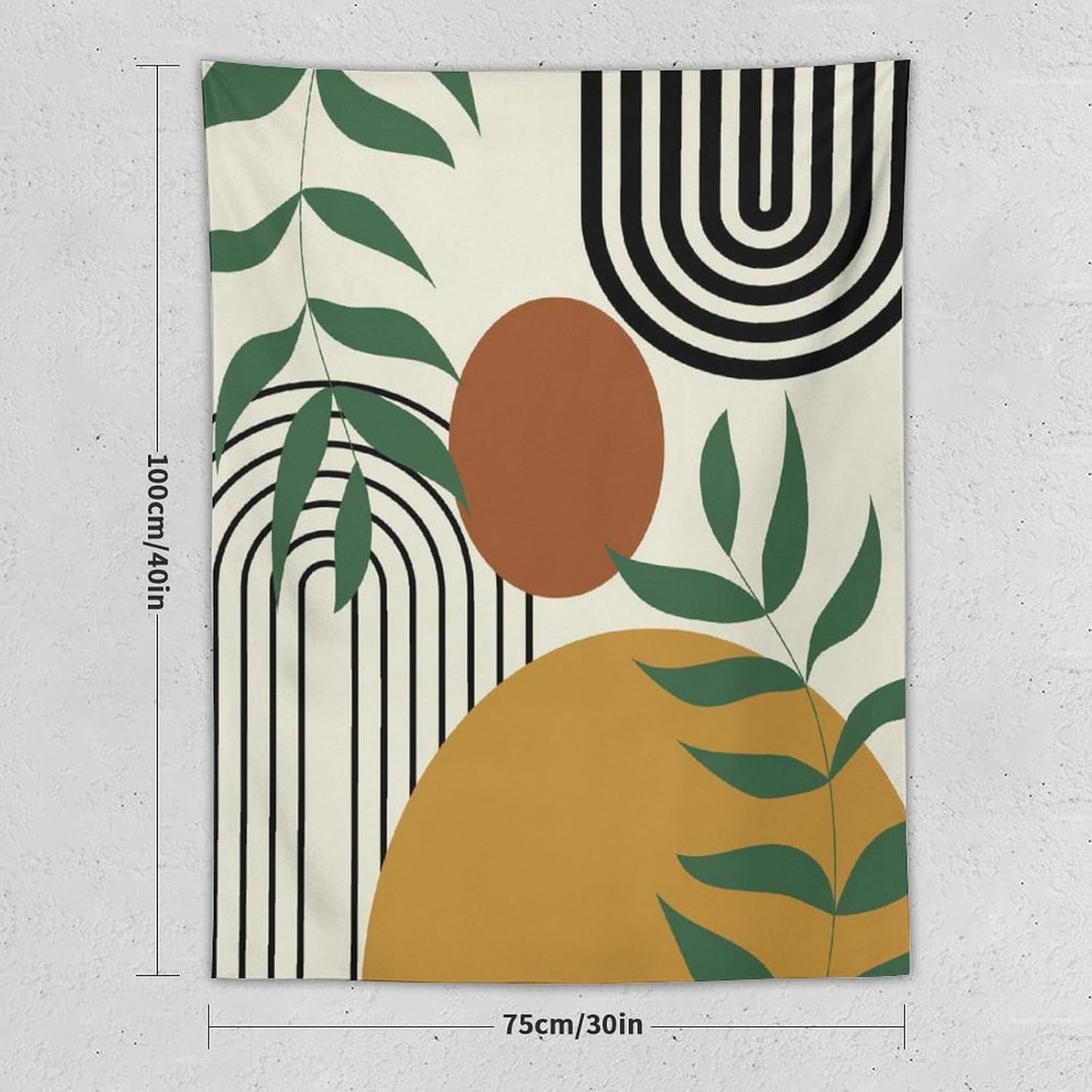 ICMOLYYENLO Boho Plant Aesthetic Tapestry, Abstract Medieval Arch Sun Home Aesthetic Wall Hanging For Bedroom Living Room Dormitory Tapestry 30x40 Inches