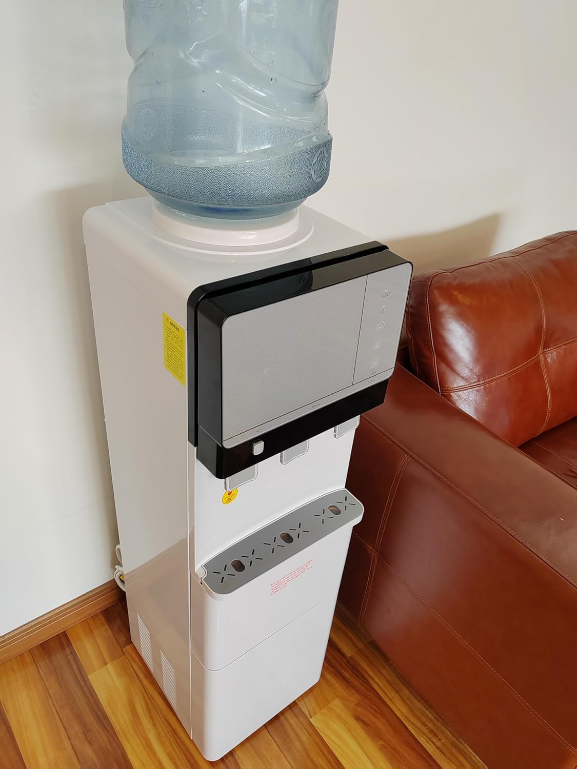 IKT 3 in 1 Water Cooler Dispenser with Ice Maker for 5 Gallon Bottle 27 lbs in 24 hrs 3 Temperature Night Light Perfect for Home Office White