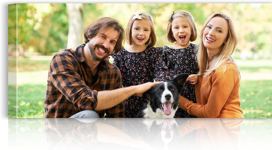 Custom Canvas Prints with Your Photos - Personalized Pictures Print, Customized Photo Gifts, Wall Art Poster Canvas Printing for Wedding, Family, Baby, Pets, Home Office Decor, Wrapped Frame 36x16