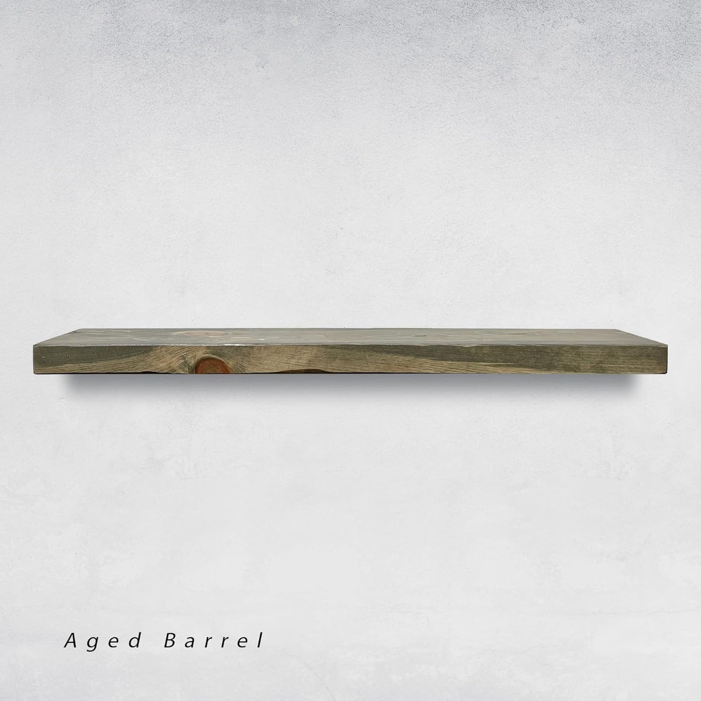 URBANDI, Rustic Floating Shelves, Set of 2, Hidden Bracket, Solid Wood, Heavy Duty, Wall Mounted Shelves, (Grey, 24Wx12D)