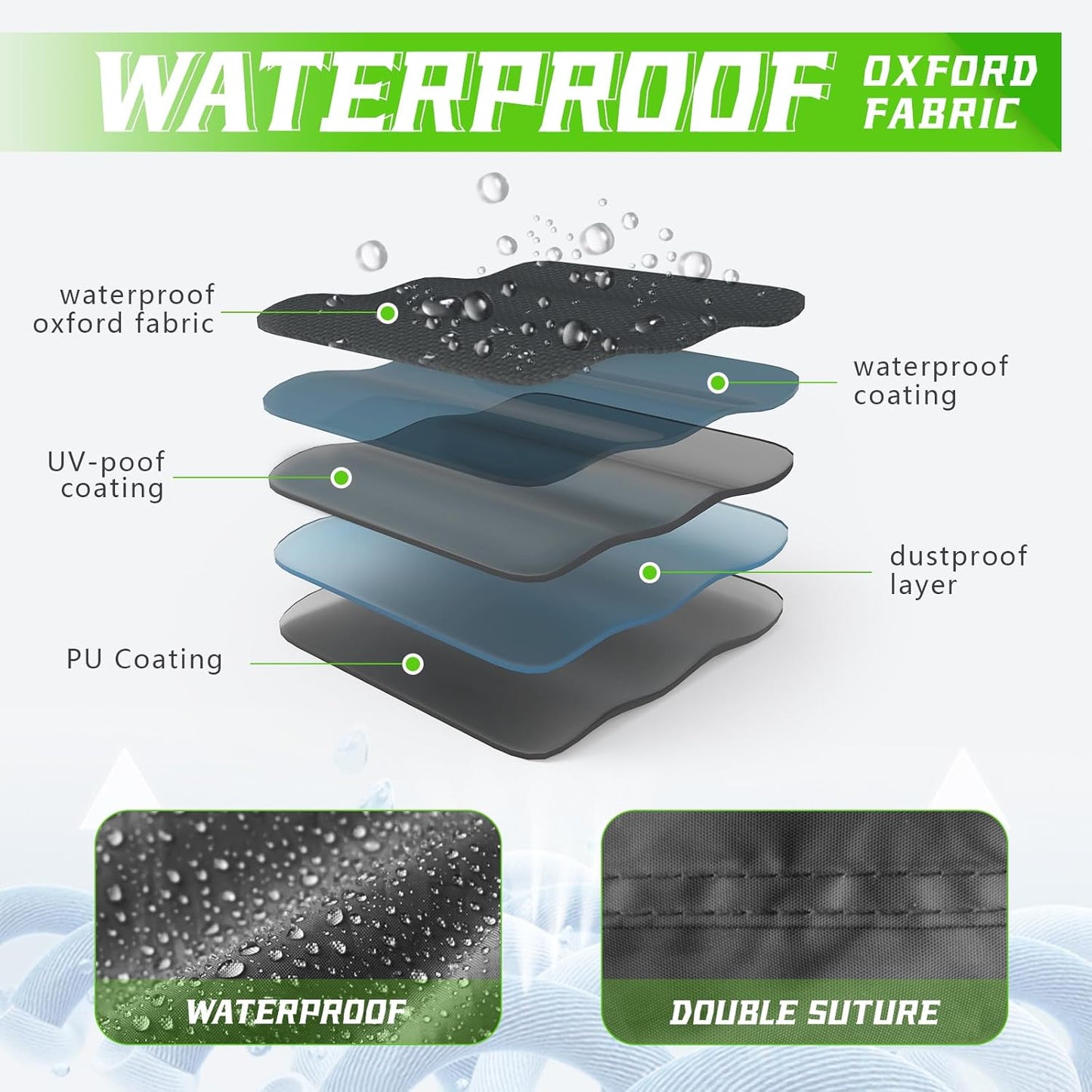 COVERVIN Motorcycle Cover, All Weather Outdoor Waterproof Night Protection with Reflective Strips, Locking Holes and Storage Bag for 91 Inch Suzuki, Kawasaki, Honda, Harley-Davidson(Red L)