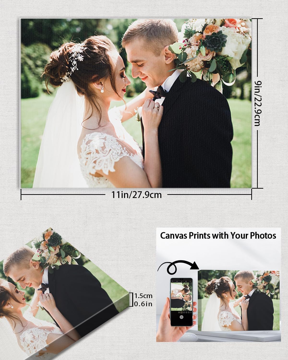 AbcCustomize Custom Canvas Prints,Transform Your Memories into Beautiful Art with Personalized Photo on Canvas,Personalized Canvas Wall Art for Home Decor, Gifts, and Keepsakes