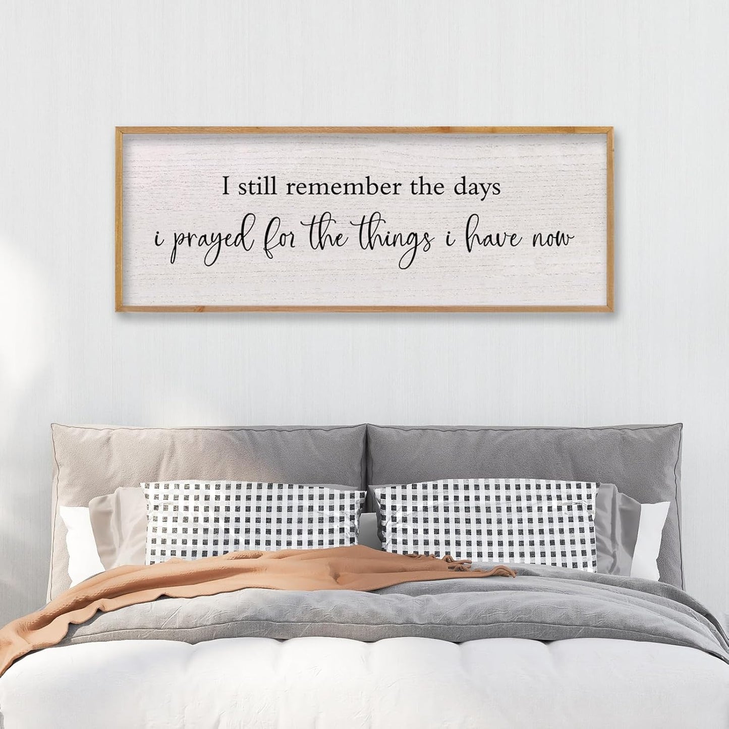 LuZhiQiang I Still Remember The Days I Prayed Sign Bible Verse Christian Wall Decor 40"X15" for Scripture Religious Family Living Room Holy Catholic God Jesus Christ Prayer Home Wall Art (Wood)