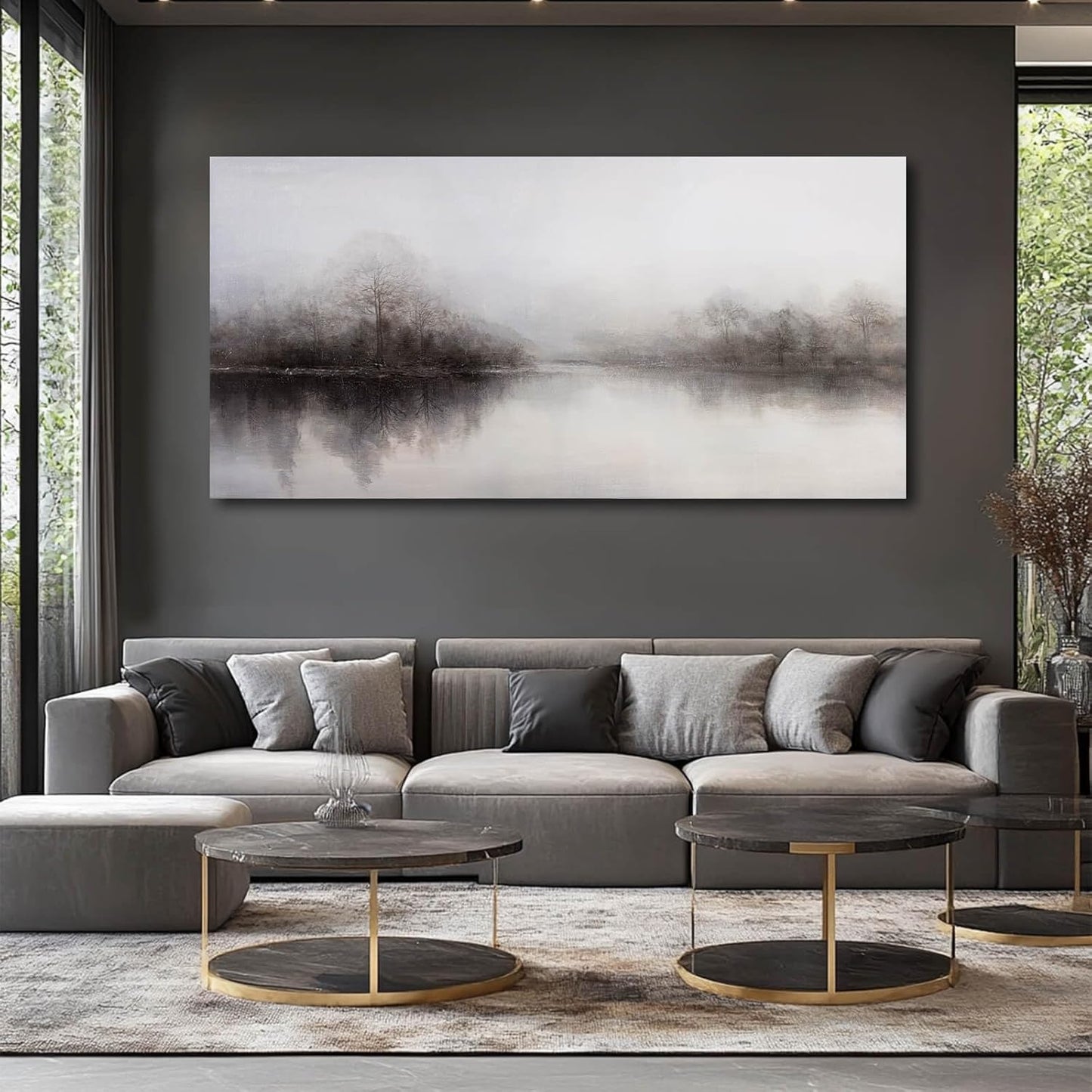 CHUDANHAO Abstract Tree Wall Art, 29x58 Inch, Framed Canvas Print, Perfect for Bedroom, Living Room, Dining Room