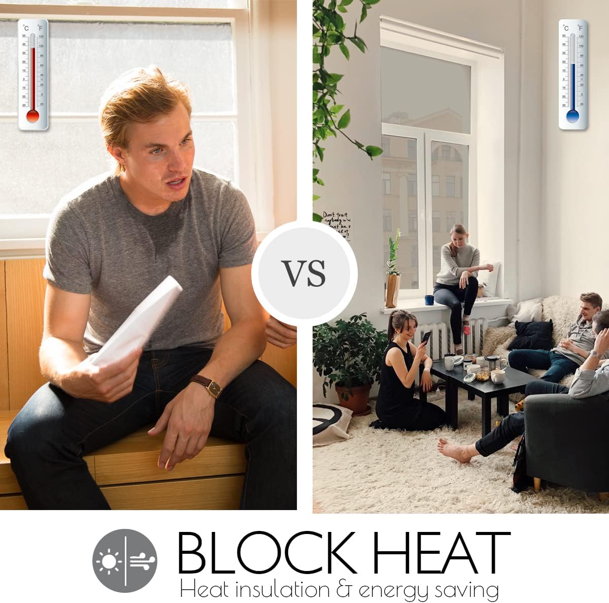 HIDBEA One Way Mirror Window Film Daytime Privacy, Reflective Window Tint for Home, Heat Control UV Blocking, Non-Adhesive Self Static Cling Window Sticker (Silver, 29.5 Inch x 6.5 Feet)