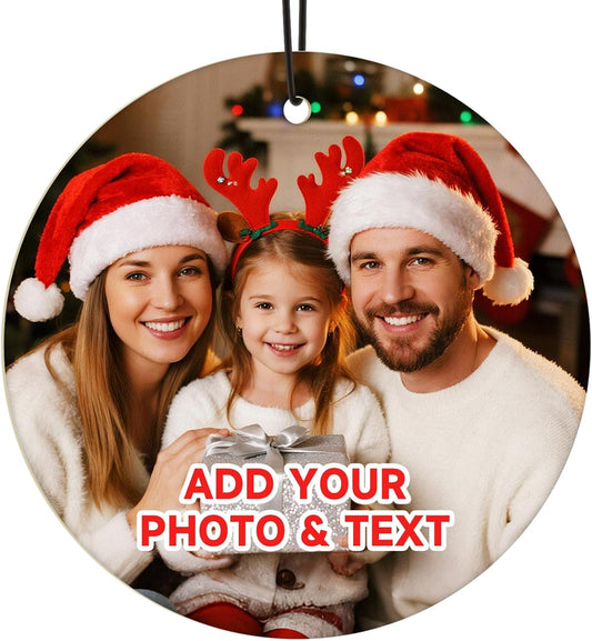 Personalized Christmas Ornaments 2025, Custom Air Fresheners with Picture, Personalized Air Freshener Ornaments Keepsake Gift for Christmas Tree Decorations, Baby Shower, Engagement, Wedding, Birthday