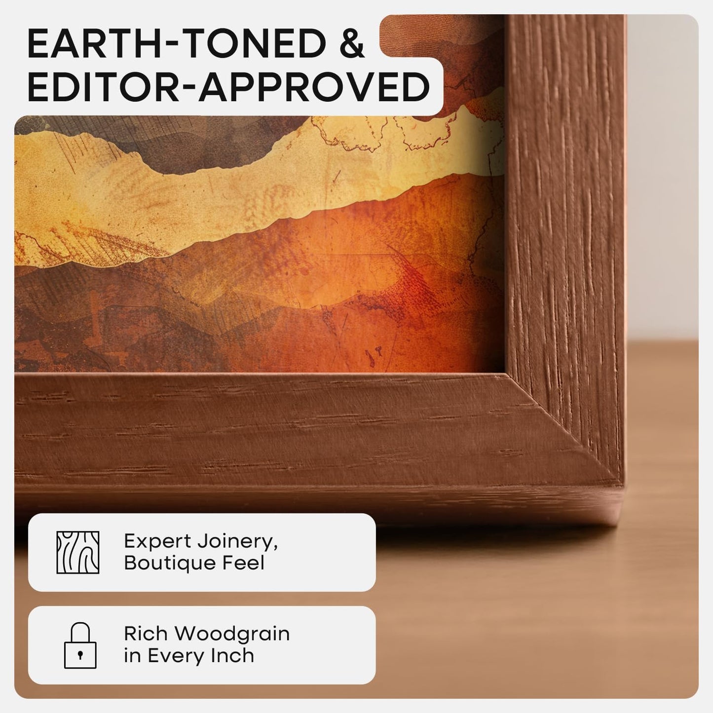 Homeforia 5x7 Brown Picture Frame, High End Dark Oak 5x7 Wooden Frames with Mat 4x6 Photo, 5 x 7 Walnut Wood Frame Matted to 4 x 6 Print, 7x5 Wall or Tabletop Frame, Tempered Glass, Wall Kit, Set of 1