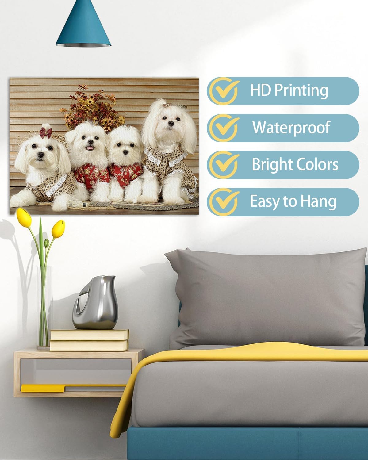 AbcCustomize Canvas Prints with Your Photos，Custom Canvas Wall Art for Bedroom, Living Room, Farmhouse Decor，Personalized Gifts Canvas Prints for Family，Friend，Lover，Pet