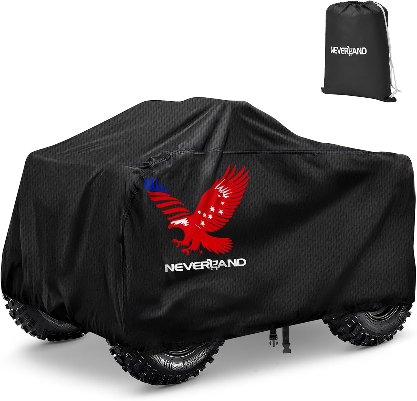 Neverland ATV Cover, Waterproof Heavy Duty 4 Wheeler Cover with Buckle, Dustproof Anti UV Windproof All Weather Outdoor Storage Quad Cover for Polaris Sportsman Yamaha Honda Coleman