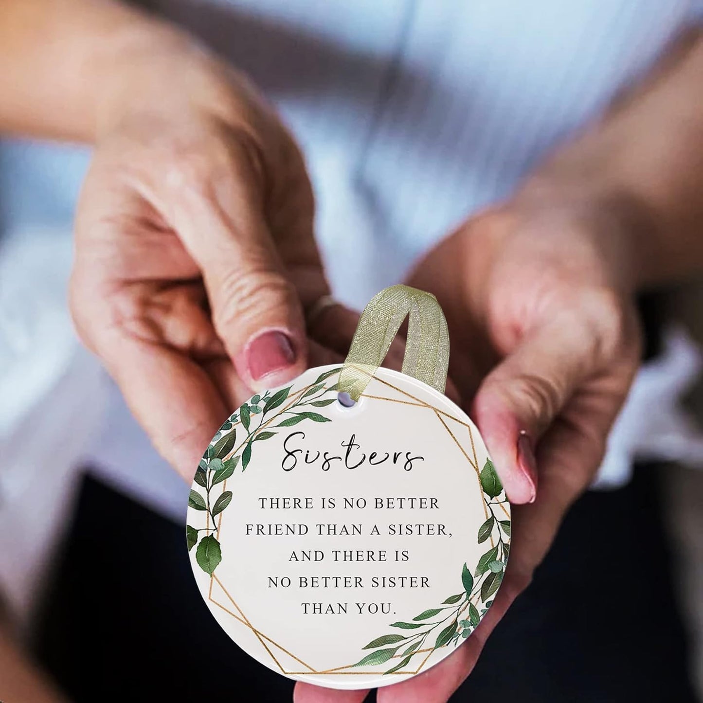 Sister Ornaments 2025 Sis Ornament Sister Christmas Ornament Forever Graduate Best Sis Ever Double-Sided Printing Ceramic 2.9"