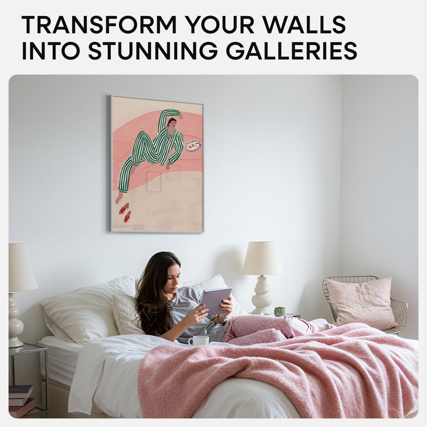 Homeforia 20x28 Picture Frame Silver, High End Metal 20 x 28 Poster Frame with Mat 14 x 22 for Photo, 20x28 Silver Frames Matted to 14x22 Print, 28x20 Hanging Frame, Tempered Glass, Wall Kit, Set of 1