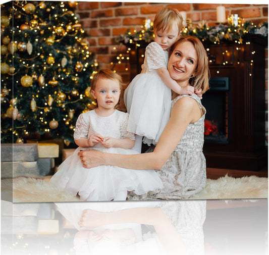 AbcCustomize Canvas Prints with Your Photos, Personalized Photo To Canvas Print for Bedroom, Living Room, Farmhouse Office Decor,Custom Canvas Wall Art for Gifts & Keepsakes, Ready to Hang