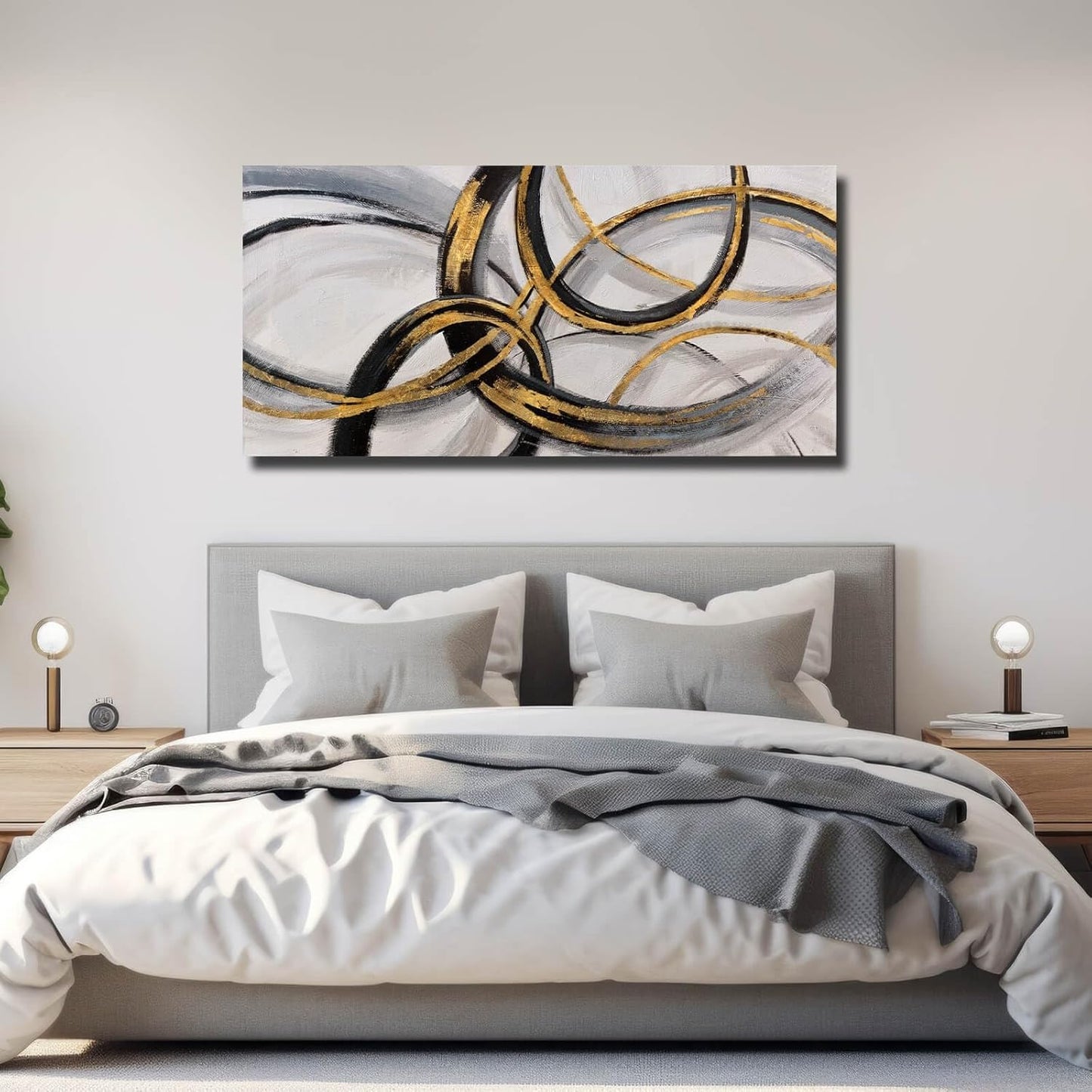 SOUGUAN Canvas Wall Art - Black and White Artwork - Abstract Graffiti Painting - Wall Art for Living Room Bedroom Kitchen Home Wall Decorations 20x40 Inch