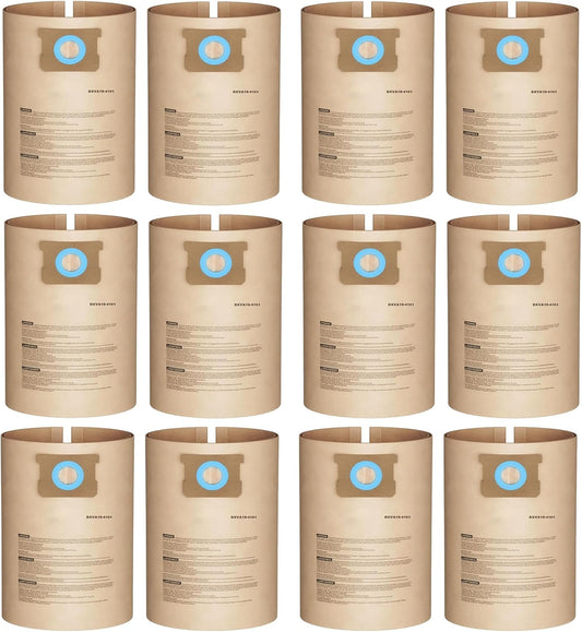 12 Pack DXVA19-4101 Dust Bag Compatible with DEWALT 6-10 Gallon DXV06P DXV09P DXV09PA DXV10P DXV10PL DXV10S DXV10SA DXV10SB Wet/Dry Vacuum Cleaners
